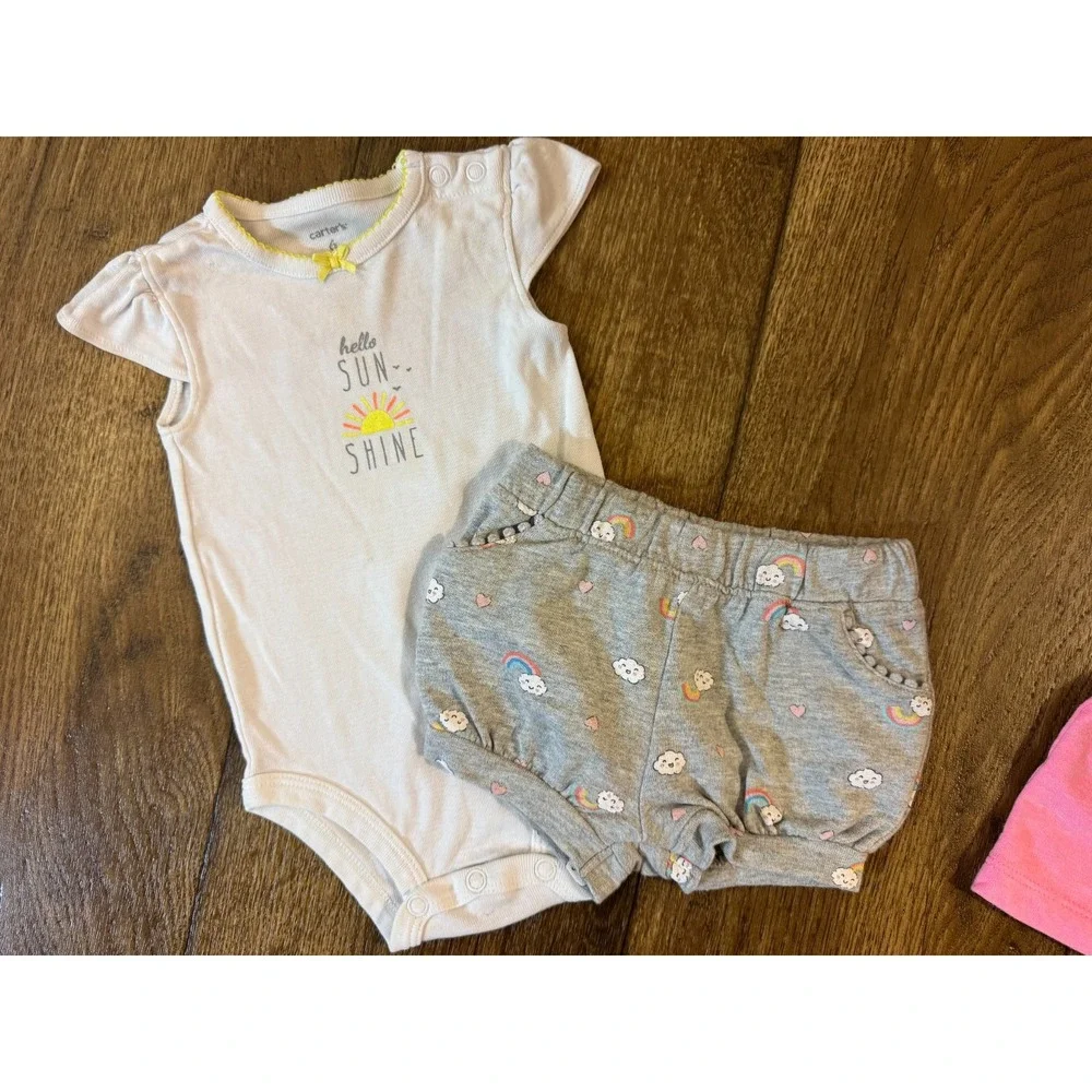 Carter's Baby Girl 6 Months Clothes Outfits Shorts Shirts Tees Summer Sunshine